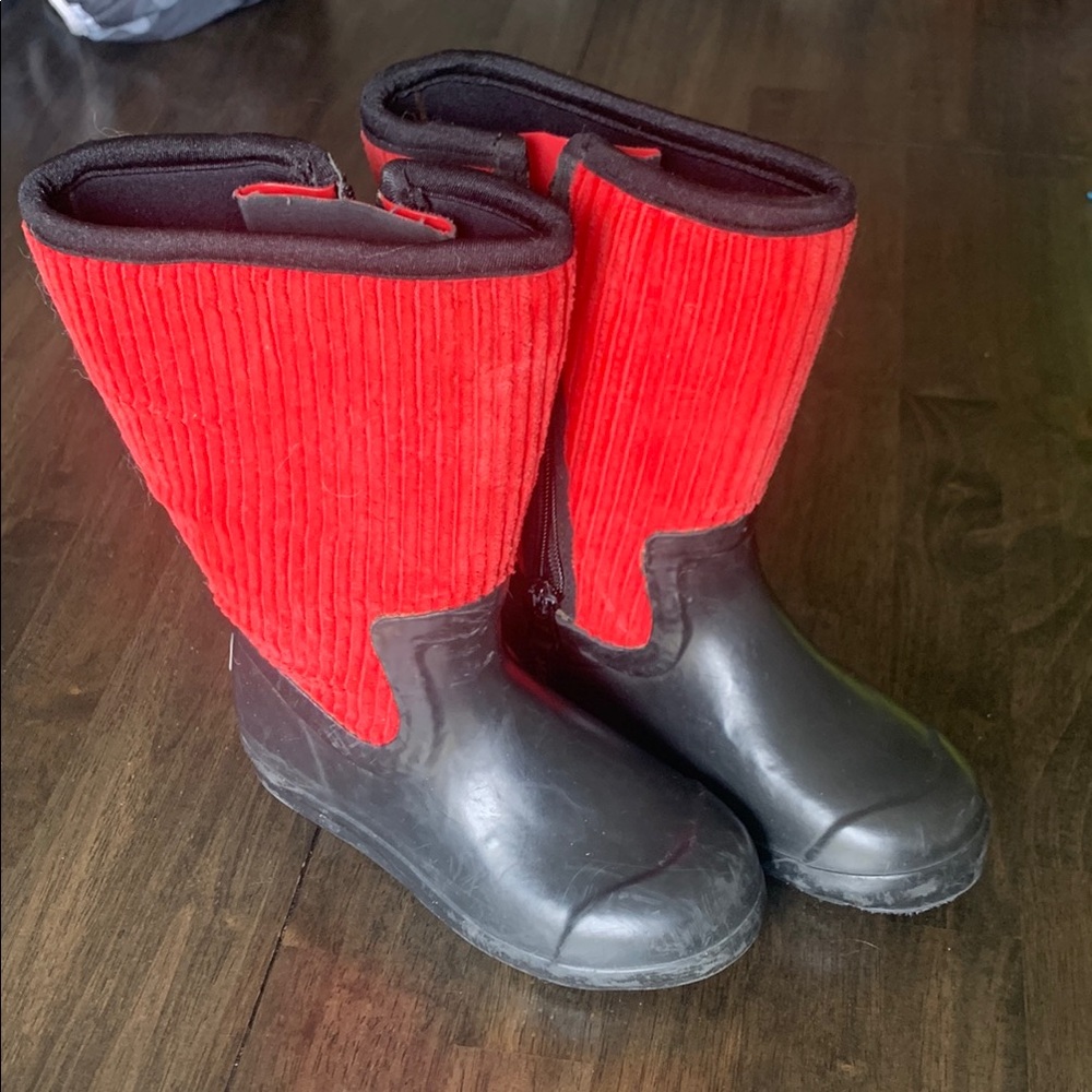 Red and Black Rain Boots